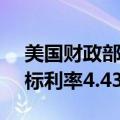 美国财政部拍卖390亿美元10年期国债，得标利率4.438%