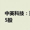 中英科技：董事顾书春计划减持不超过59,075股