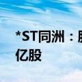 *ST同洲：股东计划3个月内增持5000万至1亿股