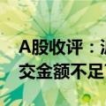 A股收评：沪指震荡反弹收涨0.31%  两市成交金额不足7000亿