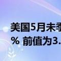 美国5月未季调CPI同比增长3.3% 预期为3.4% 前值为3.4%