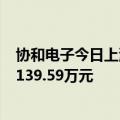 协和电子今日上演天地板 申港证券江苏分公司席位净卖出2139.59万元