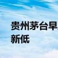 贵州茅台早盘走低 现跌2.75%股价再创年内新低