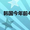 韩国今年前4月接待外国游客同比增近87%