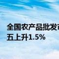 全国农产品批发市场猪肉平均价格为24.82元/公斤，较上周五上升1.5%