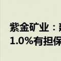 紫金矿业：建议发行2029年到期的20亿美元1.0%有担保可换股债券