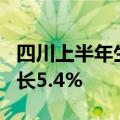 四川上半年生产总值为29463.3亿元，同比增长5.4%