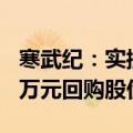 寒武纪：实控人提议公司以2000万元至4000万元回购股份