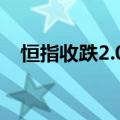 恒指收跌2.03%，恒生科技指数跌2.12%