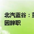 北汽蓝谷：董事长刘宇及经理代康伟因工作原因辞职