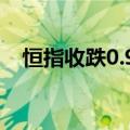 恒指收跌0.91%，恒生科技指数跌1.52%