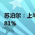 苏泊尔：上半年净利润9.41亿元，同比增长6.81%