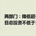 两部门：降低超长期特别国债资金申报门槛，不再设置“项目总投资不低于1亿元”要求