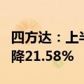 四方达：上半年净利润6295.51万元，同比下降21.58%