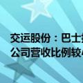 交运股份：巴士拆车经营范围包括汽车拆解业务，其业务占公司营收比例较小