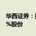 华西证券：拟2000万元转让天府股交中心20%股份