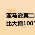 亚马逊第二季度营收1480亿美元，净利润同比大增100%