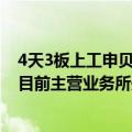 4天3板上工申贝：购买美国ICON公司资产所涉行业与公司目前主营业务所处行业不同