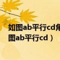 如图ab平行cd角1等于角2角3等于角四求证ad平行be（如图ab平行cd）