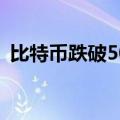 比特币跌破50000美元关口，日内跌超14%