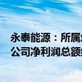 永泰能源：所属煤矿优质焦煤资源扩增取得进展，预计增加公司净利润总额约30亿元