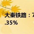 大秦铁路：7月大秦线货物运输量同比减少18.35%