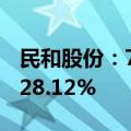 民和股份：7月商品代鸡苗销售收入同比增长28.12%