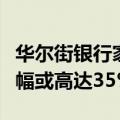 华尔街银行家奖金前景向好，债券承销部门涨幅或高达35%