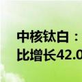 中核钛白：上半年归母净利润3.04亿元，同比增长42.09%