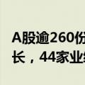 A股逾260份半年报出炉： 超六成公司净利增长，44家业绩翻倍