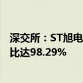 深交所：ST旭电近25个交易日累跌71.33%，自然人买入占比达98.29%