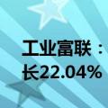 工业富联：上半年净利润87.4亿元，同比增长22.04%