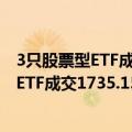 3只股票型ETF成交量超1000万手，华夏上证科创板50成份ETF成交1735.15万手