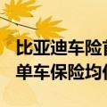 比亚迪车险首份成绩单公布：净利润1846万 单车保险均价4900元