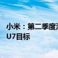 小米：第二季度汽车业务收入64亿元 冲刺全年交付12万辆SU7目标