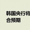 韩国央行将基准利率维持在3.50%不变，符合预期