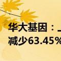 华大基因：上半年净利润1819.98万元，同比减少63.45%