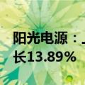 阳光电源：上半年净利润49.59亿元，同比增长13.89%