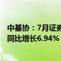 中基协：7月证券期货经营机构共备案私募资管产品878只，同比增长6.94%