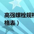 高强螺栓规格表和普通螺栓规格（高强螺栓规格表）