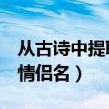 从古诗中提取的情侣昵称（古诗词提取的2字情侣名）