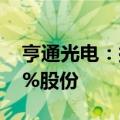 亨通光电：拟6.06亿元收购亨通华海7.8223%股份