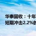 华泰固收：十年期国债运行区间保持1.9-2.2%左右的判断、短期冲击2.2%的判断不改