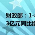 财政部：1-8月国有企业营业总收入538122.3亿元同比增长1.4%