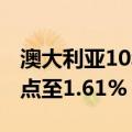 澳大利亚10年期国债实际收益率下跌1.7个基点至1.61%