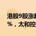 港股9股涨超100%：迅捷环球控股涨超340%，太和控股涨276%