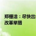 郑栅洁：尽快出台合理扩大地方政府专项债支持范围的具体改革举措