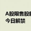 A股限售股解禁一览：50.01亿元市值限售股今日解禁