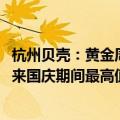 杭州贝壳：黄金周二手房下定量、新房认购量均创2019年以来国庆期间最高值