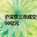 沪深京三市成交额突破1.2万亿元 此时较上个交易日放量2700亿元